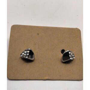 Silver Tone Rhinestone Pierced Earrings Stud Posts